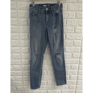 OLD NAVY WOMENS JEANS SIZE 0 POWER SLIM STRAIGHT HIGH RISE SECRET SLIM POCKETS‎